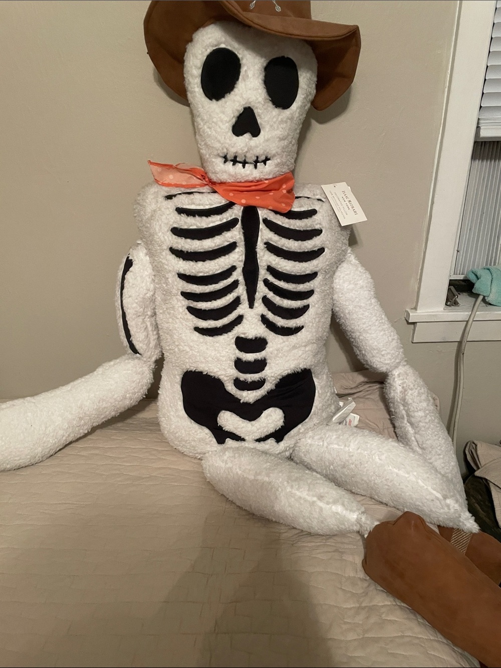 Skeleton plush decorative pillow